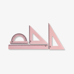 Kit de Réguas primeiro grau new line rosa pastel