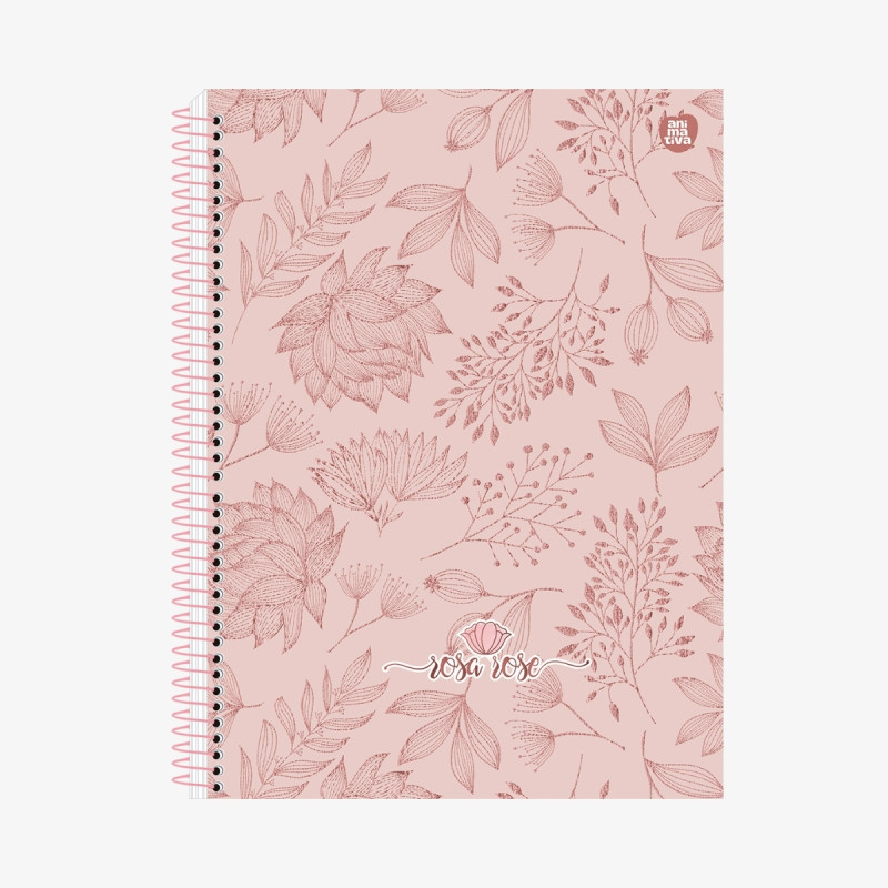 Caderno Universitário Rosa Rose 10 Matérias 160fls