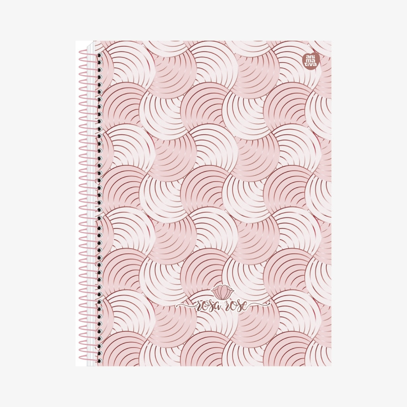 Caderno Universitário Rosa Rose Espiral 1 Matéria 80 Fls