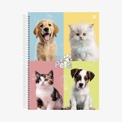 Caderno Universitário My Pets 10 Matérias 160 Fls