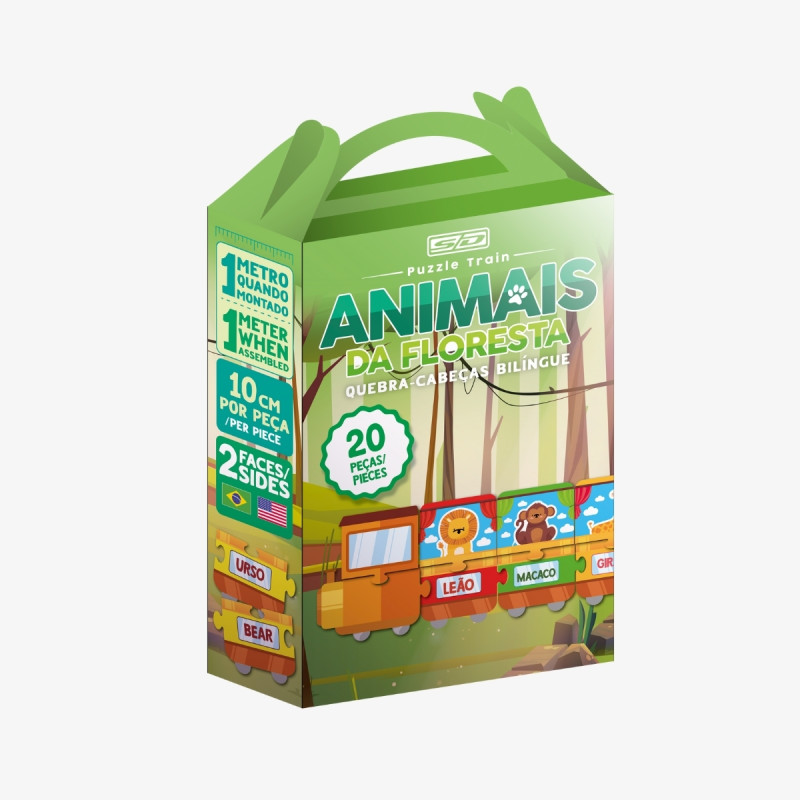 Brinquedo Puzzle Train Animais da Floresta c/6