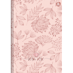 Caderno Rosa Rosé - Brochura 1/4 Costurado Flexível – 80Fls