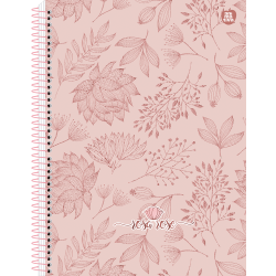 Caderno Universitário 1M Rosa Rose - Espiral 80fls