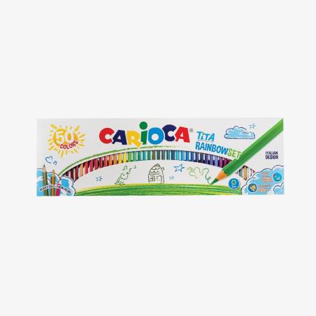 Lápis de Cor Rainbow 50 Cores CARIOCA - Linha Tita