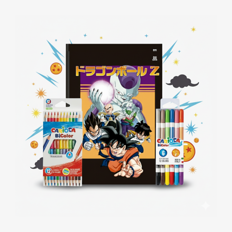 Kit Escolar Dragon Ball: Desenho e Cor