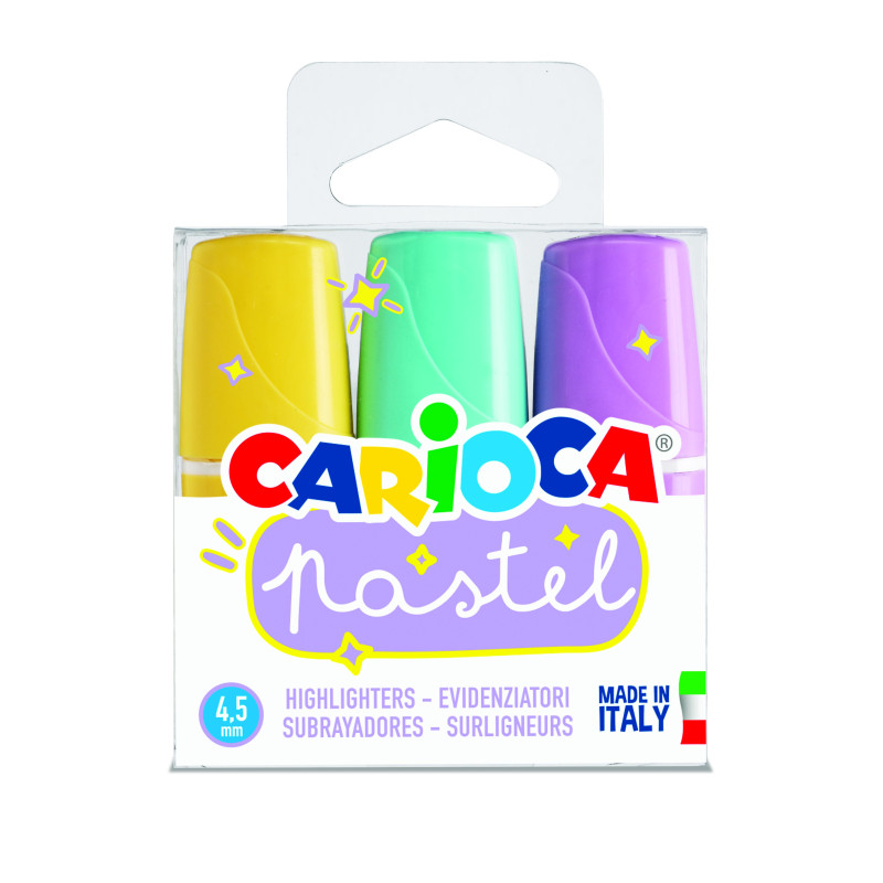 Marcador de Texto KIT C/ 3 Cores Sortidas - CARIOCA