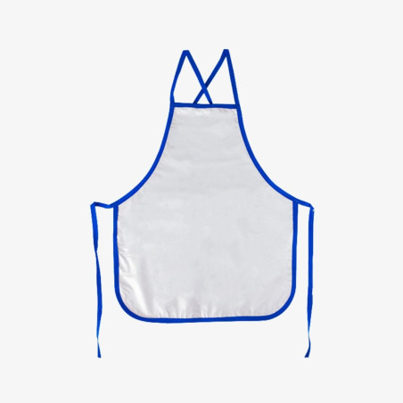 Avental Liso Branco com Azul