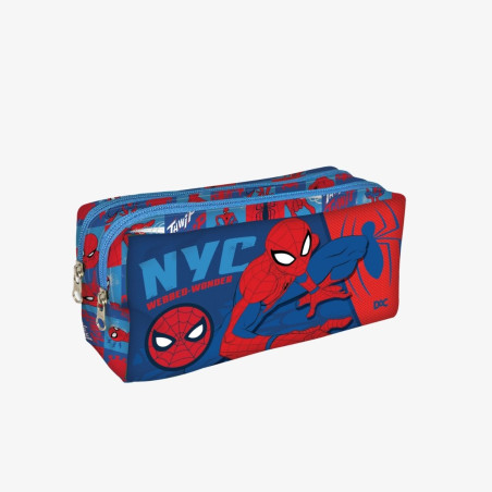 Estojo Duplo Homem Aranha c/ 2 Zíperes em Tecido