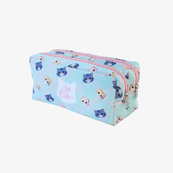 Estojo Duplo So Cute c/ 2 Zíperes em Tecido -  Sortido