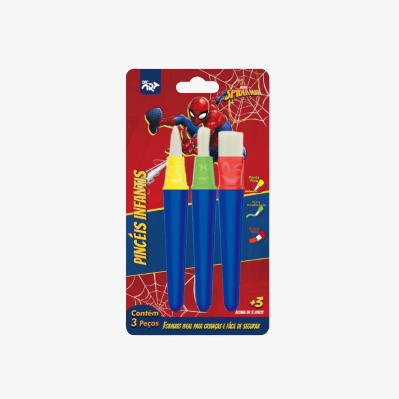 Pincél  Homem Aranha - Infantil c/ 3 Modelos