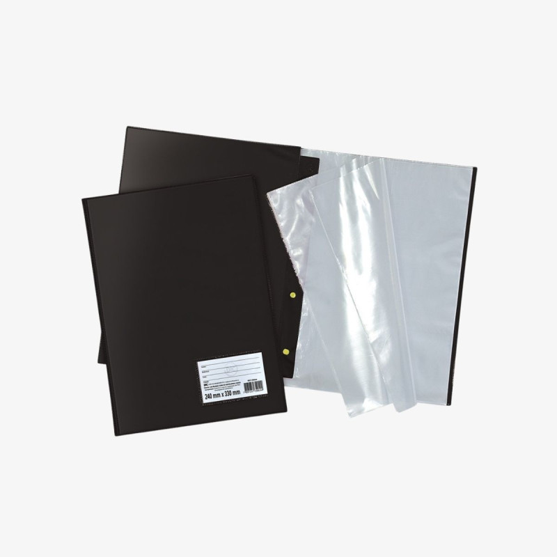 Pasta Catálogo 4 colchetes com visor com 20 envelopes finos