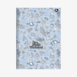Caderno Brochura Alice no País das Maravilhas Capa Dura C/ Adesivos 80 Fls