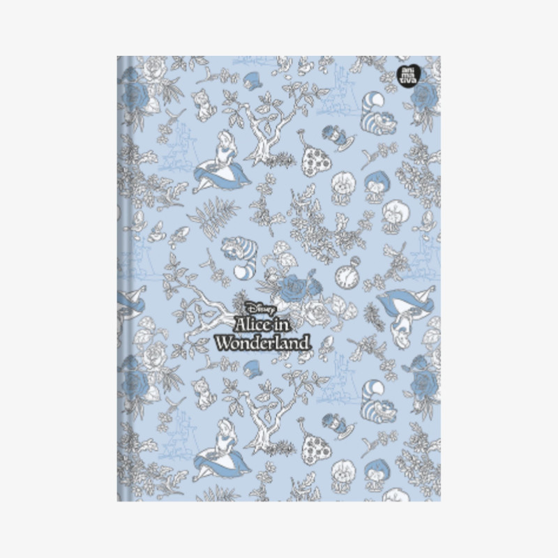 Caderno Brochura Alice no País das Maravilhas Capa Dura C/ Adesivos 80 Fls