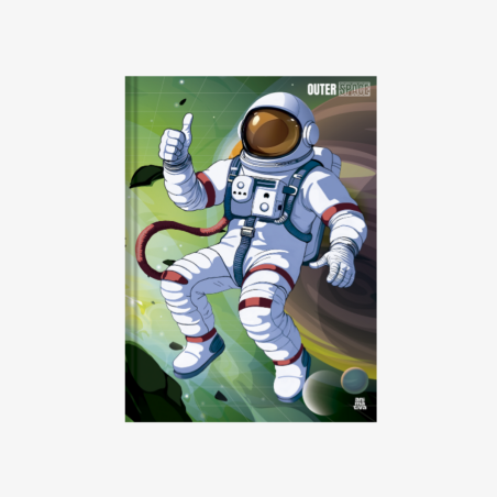 Caderno Brochura Astronauta Pequeno Capa Dura 80 Fls - Outer Space