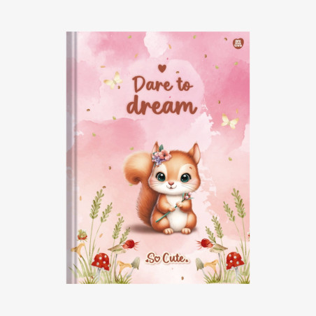 Caderno Brochura Pequeno So Cute Fofo - C/ Adesivos Capa Dura 80 Fls