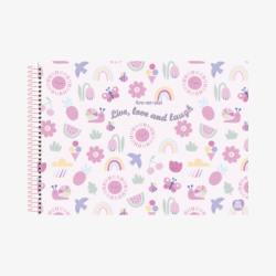 Caderno Cartografia e Desenho Arco-Íris c/ Adesivos Espiral 60 Fls