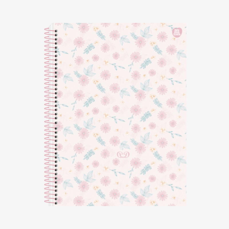 Caderno Colegial Rosa C/ detalhes 1 Matéria 80 Fls
