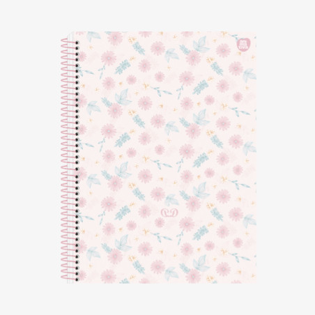 Caderno Colegial Rosa C/ detalhes 1 Matéria 80 Fls