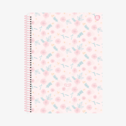 Caderno Universitário Decorado com Bolsa Porta Objetos 1 Matéria 120 Fls