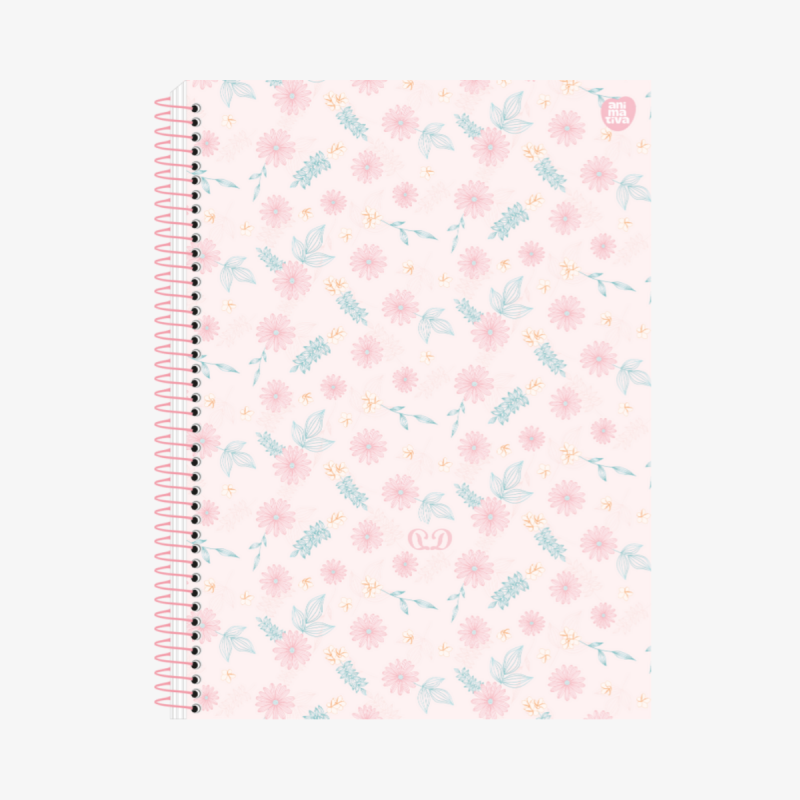 Caderno Universitário Decorado com Bolsa Porta Objetos 1 Matéria 120 Fls