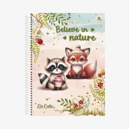 Caderno Universitário So Cute Fofo Capa Dura 10 Matérias 160 Fls