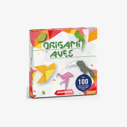 Papel Origami Pássaros Aves Colorido Dobradura Japonesa Caixa com 10 Folhas