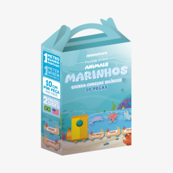 Quebra Cabeça Infantil - Trem Animais Marinhos Oceano Fundo do Mar 6 Peças